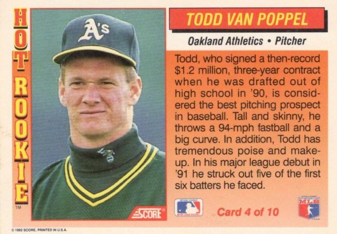 Todd Van Poppel  baseball card collectible - Main Image 2