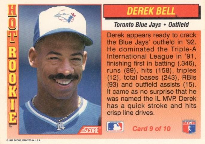 Derek Bell  baseball card collectible - Main Image 2