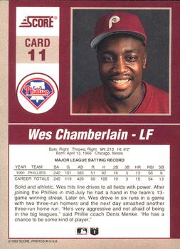 Wes Chamberlain  baseball card collectible - Main Image 2