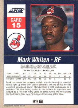 Mark Whiten  baseball card collectible - Main Image 2