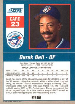 Derek Bell  baseball card collectible - Main Image 2