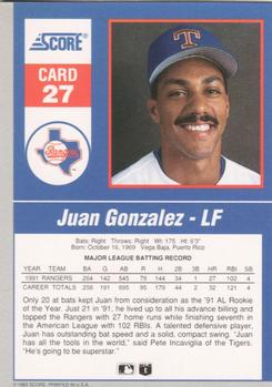 Juan Gonzalez  baseball card collectible - Main Image 2