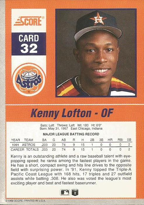 Kenny Lofton  baseball card collectible - Main Image 2