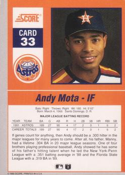 Andy Mota  baseball card collectible - Main Image 2