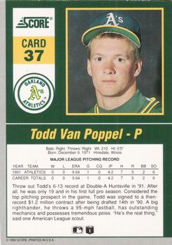 Todd Van Poppel  baseball card collectible - Main Image 2