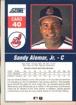 Sandy Alomar Jr.  baseball card collectible - Main Image 2