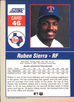 Ruben Sierra  baseball card collectible - Main Image 2