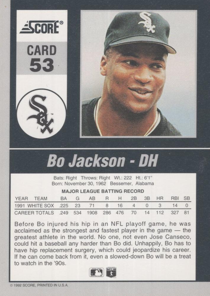 Bo Jackson  baseball card collectible - Main Image 2