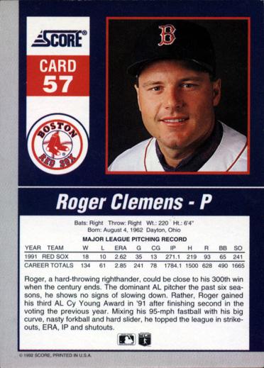 Roger Clemens  baseball card collectible - Main Image 2
