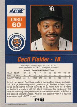 Cecil Fielder  baseball card collectible - Main Image 2