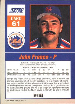 John Franco  baseball card collectible - Main Image 2