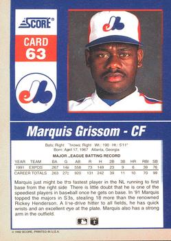 Marquis Grissom  baseball card collectible - Main Image 2
