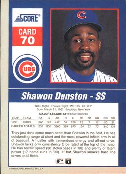 Shawon Dunston  baseball card collectible - Main Image 2