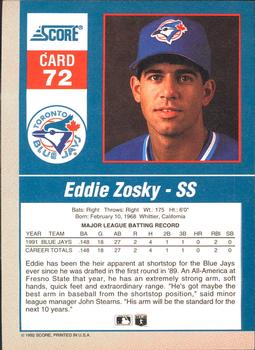 Eddie Zosky  baseball card collectible - Main Image 2