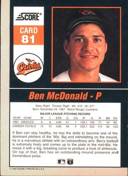 Ben McDonald  baseball card collectible - Main Image 2
