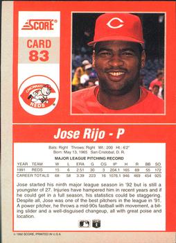 Jose Rijo  baseball card collectible - Main Image 2