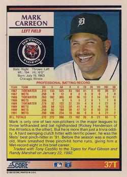 Mark Carreon  baseball card collectible - Main Image 2