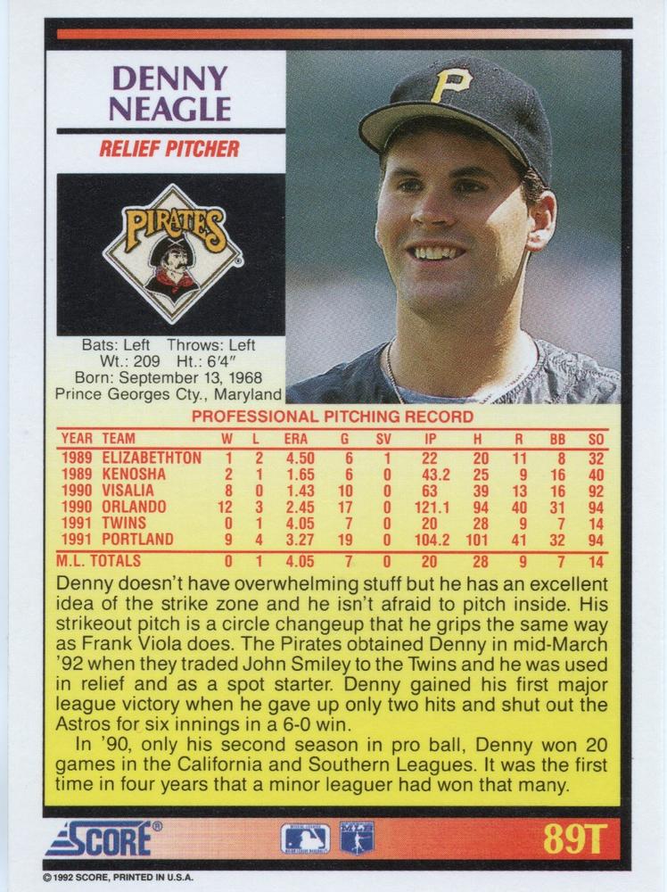 Denny Neagle  baseball card collectible - Main Image 2