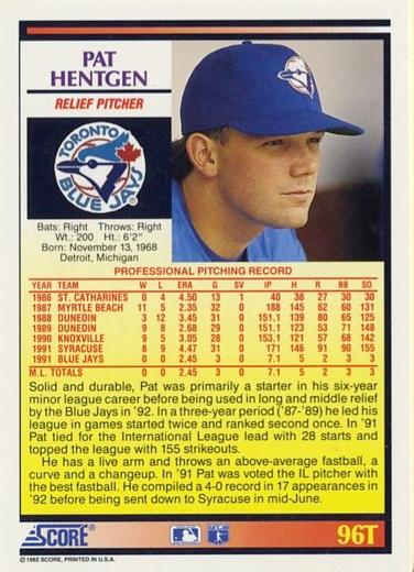 Pat Hentgen  baseball card collectible - Main Image 2