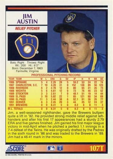 James Austin  baseball card collectible - Main Image 2