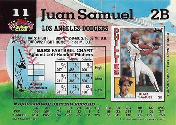 Juan Samuel  baseball card collectible - Main Image 2