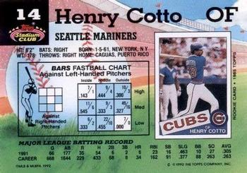 Henry Cotto  baseball card collectible - Main Image 2