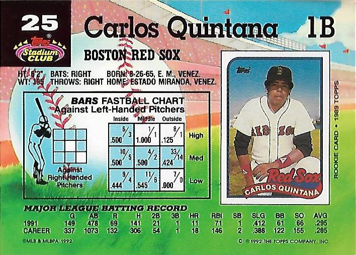 Carlos Quintana  baseball card collectible - Main Image 2