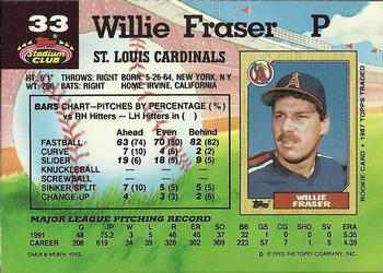 Willie Fraser  baseball card collectible - Main Image 2