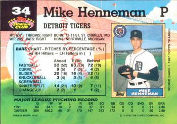 Mike Henneman  baseball card collectible - Main Image 2