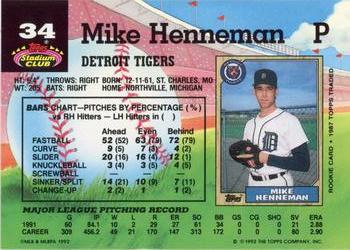 Mike Henneman  baseball card collectible - Main Image 2