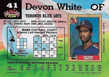Devon White  baseball card collectible - Main Image 2