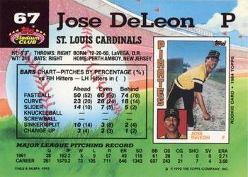 Jose DeLeon  baseball card collectible - Main Image 2