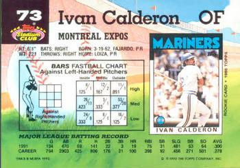 Ivan Calderon  baseball card collectible - Main Image 2