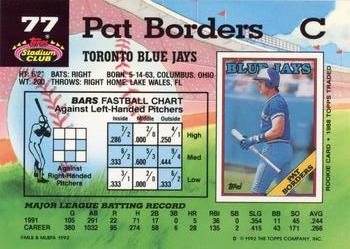 Pat Borders  baseball card collectible - Main Image 2