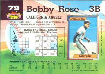 Bobby Rose  baseball card collectible - Main Image 2