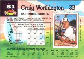 Craig Worthington  baseball card collectible - Main Image 2