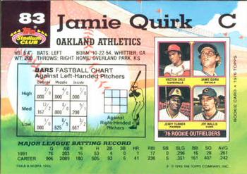 Jamie Quirk  baseball card collectible - Main Image 2