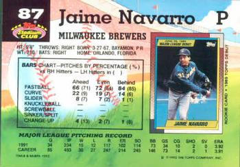 Jaime Navarro  baseball card collectible - Main Image 2
