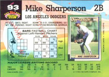 Mike Sharperson  baseball card collectible - Main Image 2