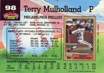 Terry Mulholland  baseball card collectible - Main Image 2