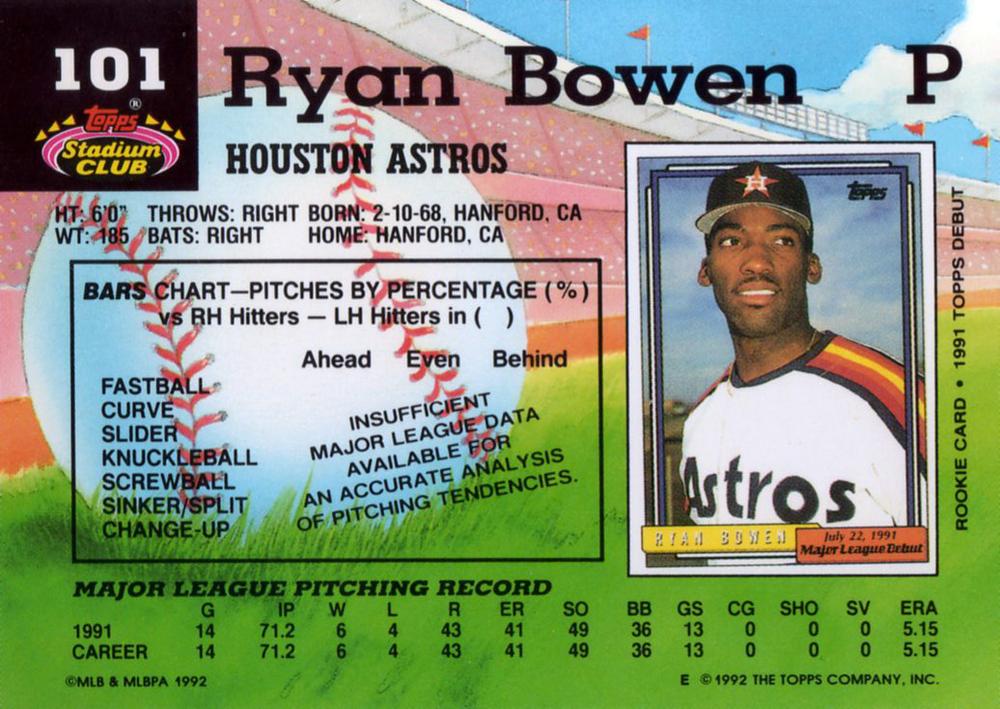 Ryan Bowen  baseball card collectible - Main Image 2