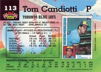Tom Candiotti  baseball card collectible - Main Image 2
