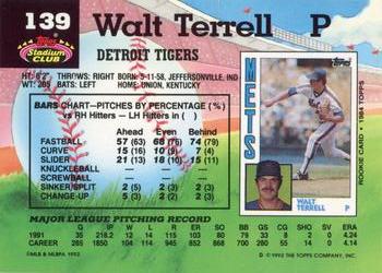 Walt Terrell  baseball card collectible - Main Image 2