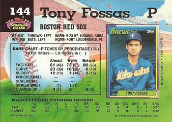 Tony Fossas  baseball card collectible - Main Image 2