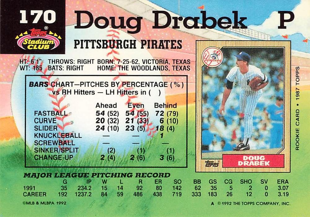 Doug Drabek  baseball card collectible - Main Image 2