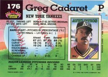 Greg Cadaret  baseball card collectible - Main Image 2