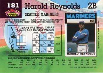 Harold Reynolds  baseball card collectible - Main Image 2