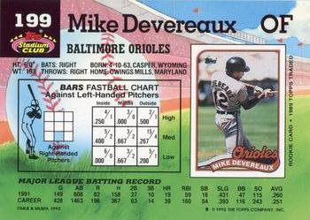 Mike Devereaux  baseball card collectible - Main Image 2