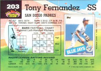 Tony Fernandez  baseball card collectible - Main Image 2