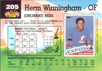 Herm Winningham  baseball card collectible - Main Image 2
